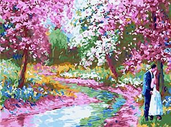 Алмазна вишивка. Картина на підрамнику "Сад кохання" , розмір 40х50см