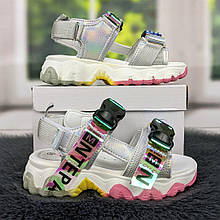 Босоніжки дитячі сріблясті на платформі Jong Golf 5098