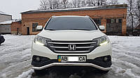 Защита переднего бампера (двойная нержавеющая труба - двойной ус) Honda CRV (12-16) d60х1,6мм