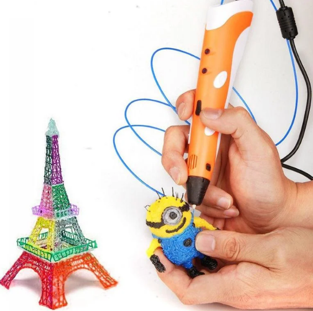3D ручка 50 метров пластика + ТРАФАРЕТЫ + НАУШНИКИ в подарок! 3д ручка c LCD дисплеем! - фото 8 - id-p1865993298