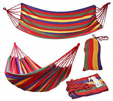 Мексиканський гамак підвісний без планки тканинний для відпочинку 200х80см з чохлом різнобарвний