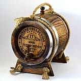 Дубова бочка 10 л для спиртних напоїв, вина, коньяку, віскі, бренді, рому з гравіюванням під старовину, фото 9