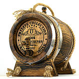 Дубова бочка 10 л для спиртних напоїв, вина, коньяку, віскі, бренді, рому з гравіюванням під старовину, фото 10