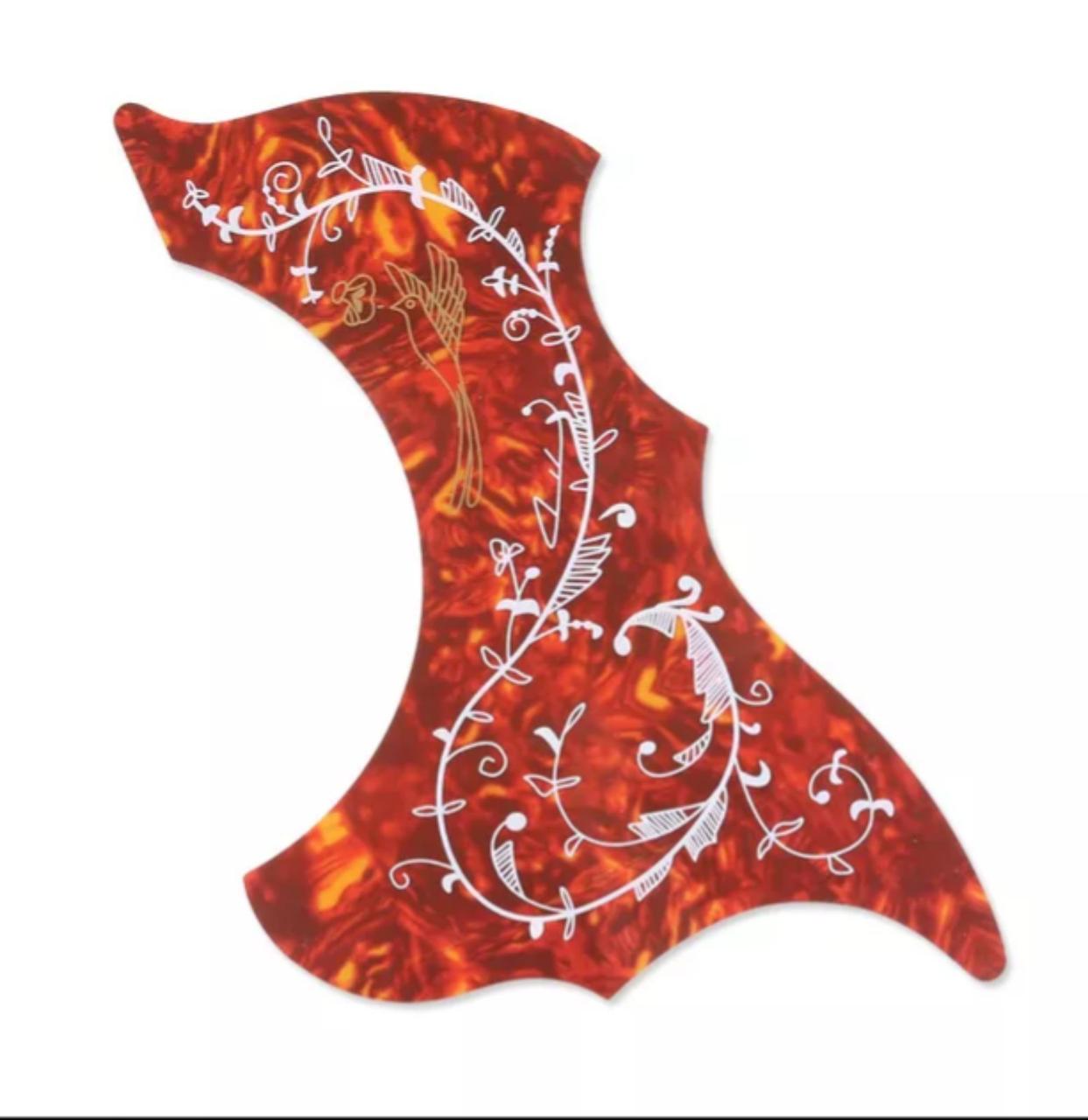 Пікгард (наліпка) червоний з малюнком для гітари (B03) ПВХ, фото 1