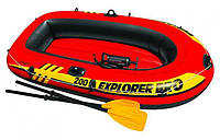 Надувная лодка полутораместная Intex 58357 NP Explorer 200 Pro с пластиковыми вёслами и ручным насосом