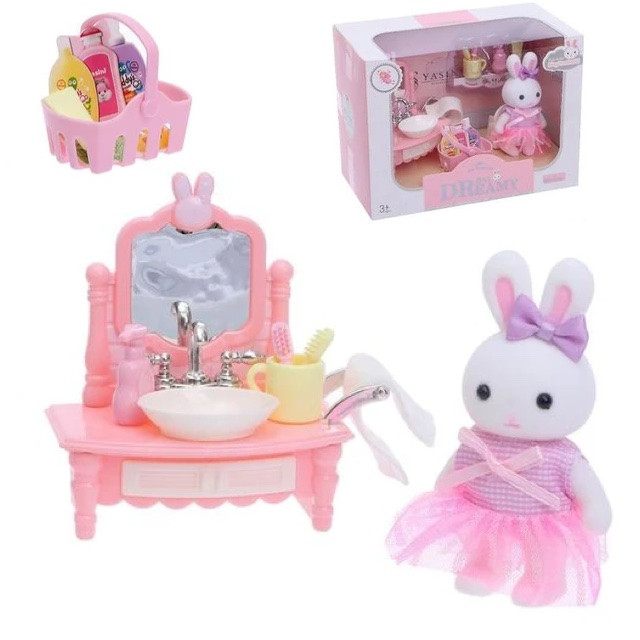 Набір меблів "Розивальник" з фігуркою зайчика (аналог Sylvanian families) арт. 6621-5