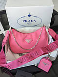 Сумка Prada нейлон рожевий, фото 3