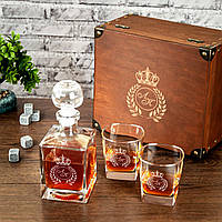 Подарунок чоловікові набір для віскі з іменним гравіюванням, подарунок на 50 років чоловіку