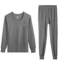 Термобелье мужское Septwolves 08001 Gray (2XL) осенне-зимнее хлопковое эластичное с круглым вырезом "Ts"