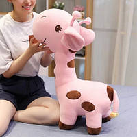 Плюшевый жираф RESTEQ, мягкие игрушки, плюшевая игрушка розовый жираф 55 см