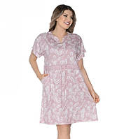 Домашнее платье на лето Батал Сotpark 21027-B, Розовый, 5XL