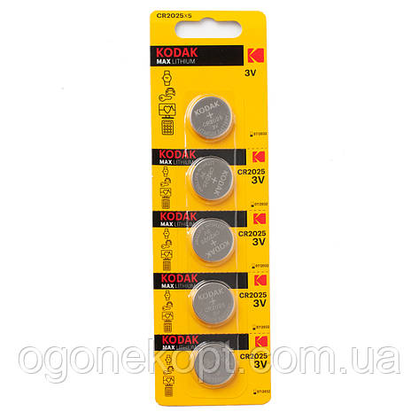 Батарейки Kodak CR2025 Lithium 3V, фото 1