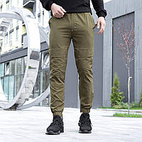 Чоловічі весняно-літні штани із манжетами "Вершина" колір олива - S, M, L, XL, 2XL, 3XL, 4XL