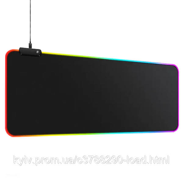 Ігровий килимок для мишки з підсвічуванням (RGB, 90x40 см), Комп'ютерний килимок під мишку та клавіатуру