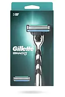 Станок для гоління чоловічий Gillette Mach3 з 2 касетами (станок жилет мак 3) станок мач3