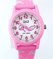 Часы наручные детские для девочек водонепроницаемые 10bar Q&QV22A-003VY розовый