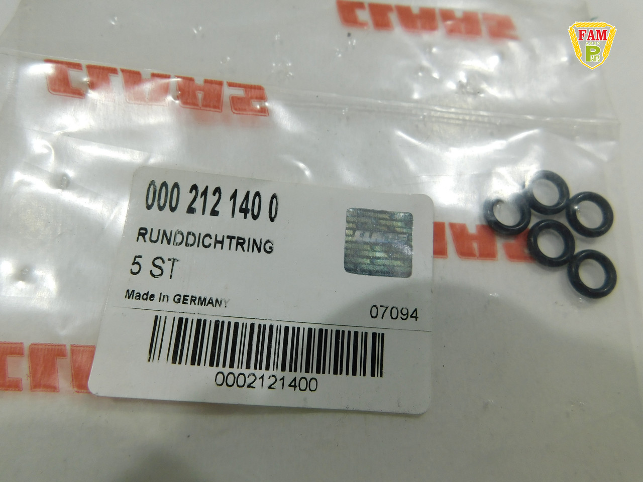 Ущільнення 5,28X1,78-N ORG, 212140 Claas