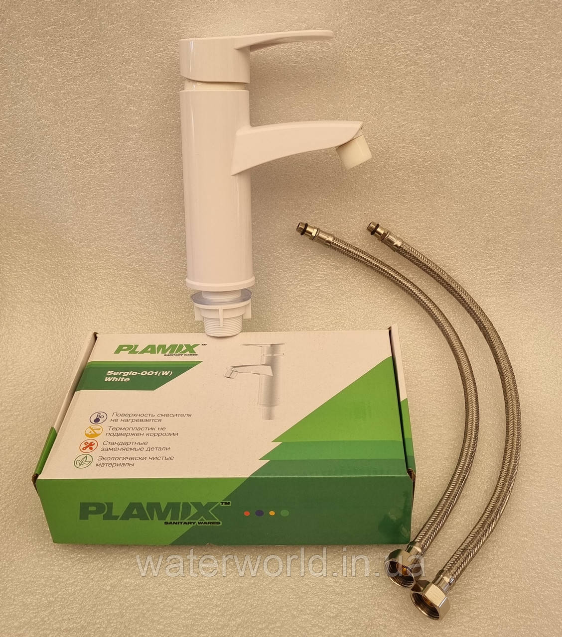 Змішувач для умивальника PLAMIX Sergio-001 (White ) Білий