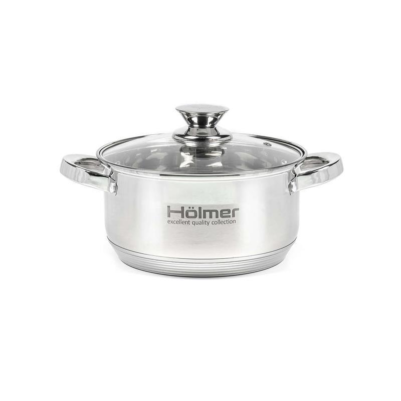 Каструля з кришкою Holmer (CR-12538-SS)