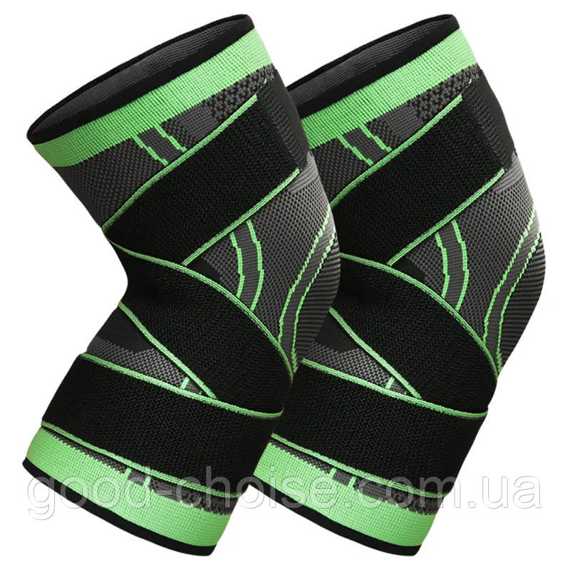 Комплект 2 шт Бандаж колінного суглоба Knee bands, L / Наколінник еластичний з фіксуючим ременем / Фіксатор, фото 1