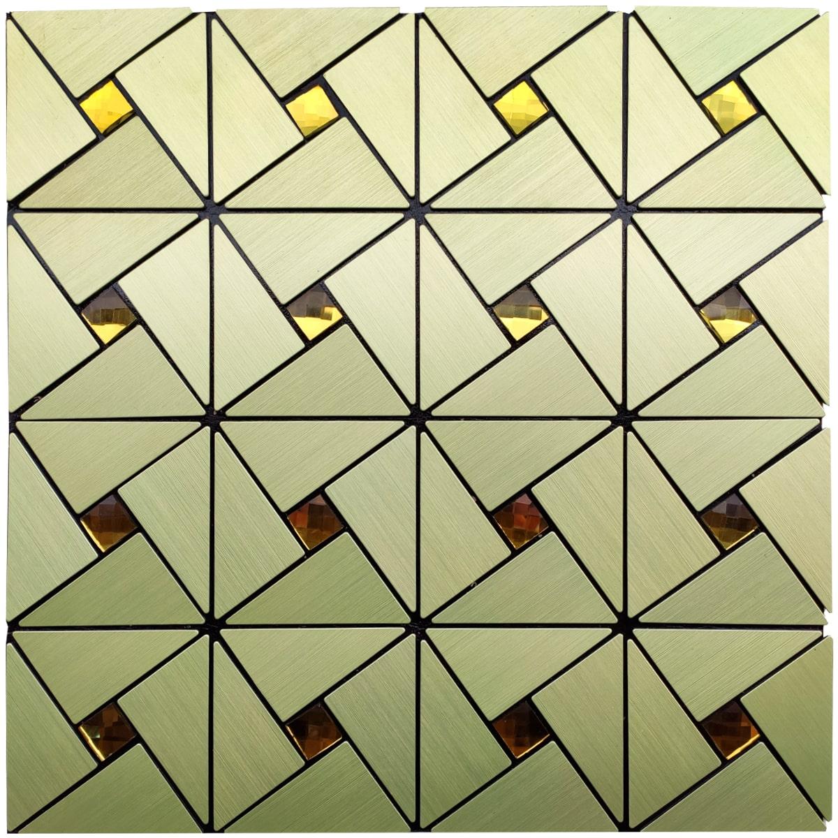 Самоклеюча алюмінієва плитка зелене золото зі стразами SW-00001172 (D), фото 1