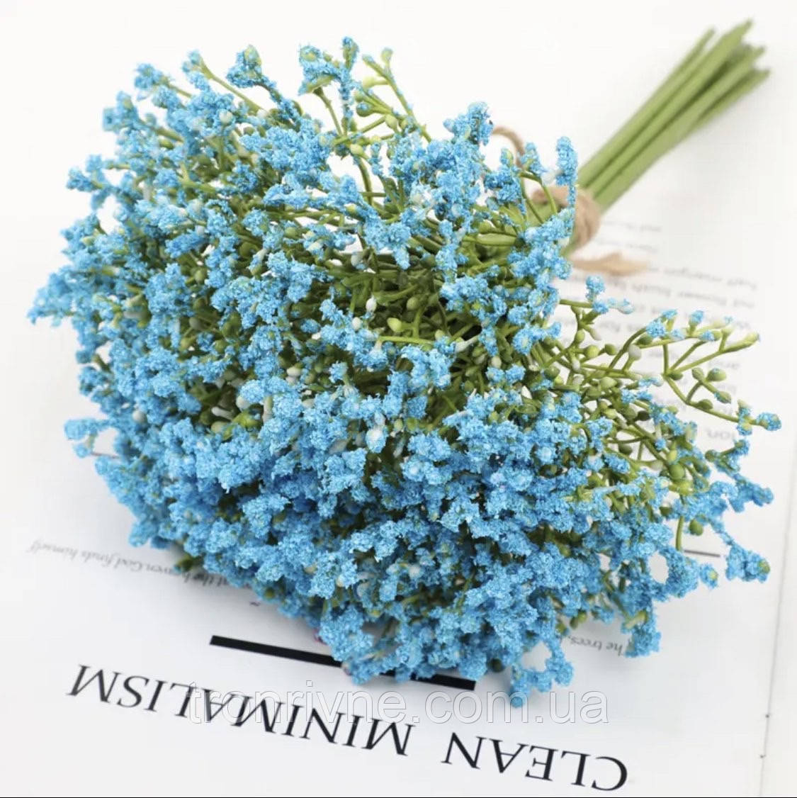 Искусственные цветы Гипсофила (цена за веточку). Цвет - голубой. Длина 30 см. - фото 1 - id-p1866136428