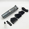 Акумуляторна машинка для стрижки волосся 4 насадки, GM 6112, Сіра / Тример для стрижки волосся, фото 3