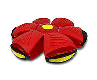Складной игровой мяч-трансформер Красный Funny BALL Disc Светящийся Мяч-Диск для фрисби (3шт диода)