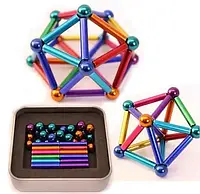 Магнитный конструктор 63 детали New Neo Cube color Новый Нео Куб цветной