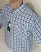 Чоловіча теніска 100% бавовна Hetai vk-0507 класична синя в клітку, чоловіча сорочка з коротким рукавом, фото 9