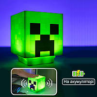 Нічник Майнкрафт Кріпер Minecraft Creeper light лампа LED світлодіодна іграшка зі звуком на акумуляторі