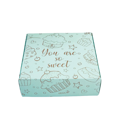 Коробка «You are so sweet» для макаронс, біжутерії без вікна, в м‘ятному кольорі, 150*150*50