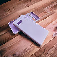 Google Pixel 7 чехол силиконовый микрофибра Silicone Case Lavender Grey