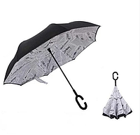 Ветрозащитный зонт Up-Brella (Зонт обратного сложения), белая газета