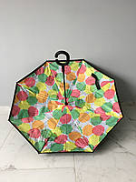 Вітрозахисна парасолька навпаки Up-Brella (парасолька зворотнього складання), осіннє листя