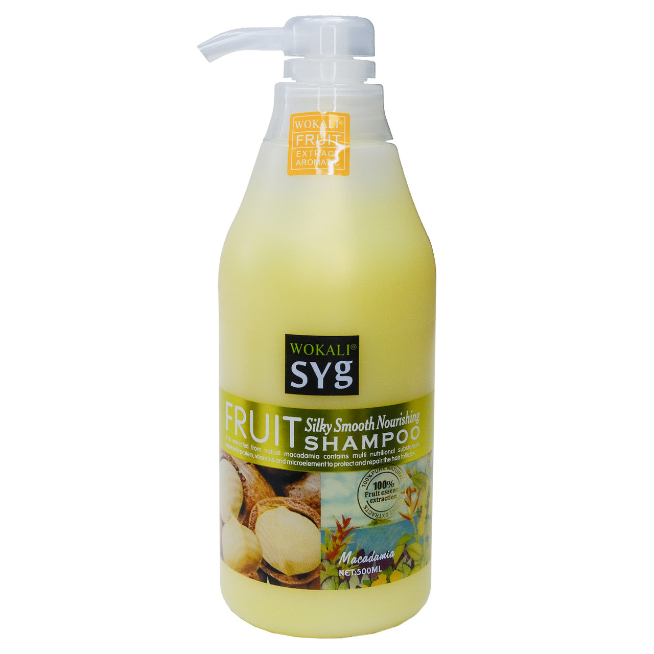 Шампунь для волосся Wokali Fruit Shampoo Macadamia гладкі і шовковисті WKL119 500 мл, фото 1