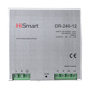 Блок живлення HiSmart 12V, 20A, 240W, DIN