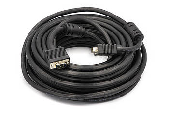 Відео кабель PowerPlant VGA-VGA, 15m, Double ferrites