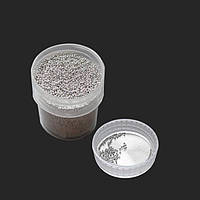 Шарики пластиковые для эпоксидной смолы серебро 0,6 мм.