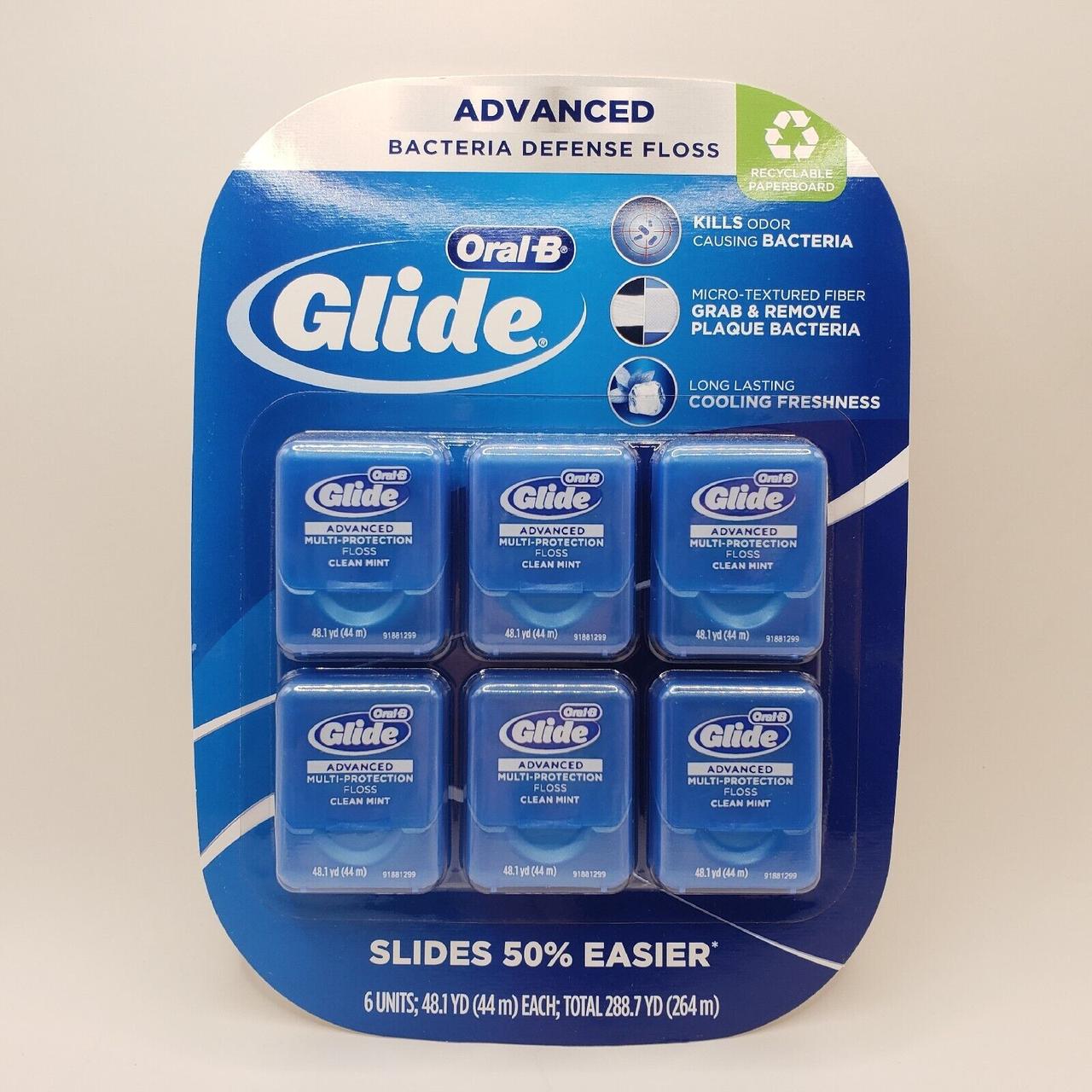 Oral-B, Glide, Advanced, зубна нитка для глибокого очищення, чиста м'ята 6 шт.