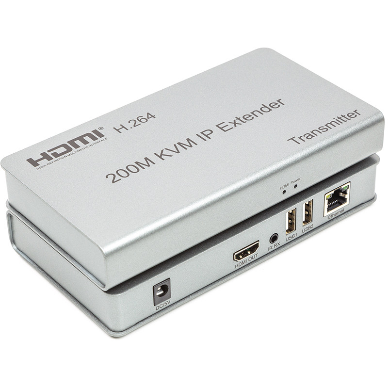 Подовжувач HDMI сигналу PowerPlant HDMI 1080P/60hz, до 200м, через CAT5E/6 (HDES200-KVM), фото 1