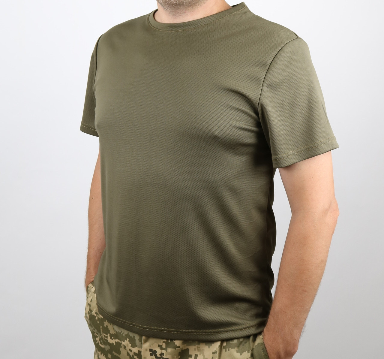 LTM Khaki Coolmax T-Shirt Потовідвідна Футболка тактична бойова хакі кулмакс Футболка ЗСУ Олива, фото 1
