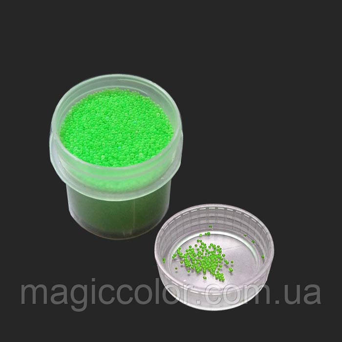 Кульки пластикові для епоксидної смоли неон зелені 0,6 мм