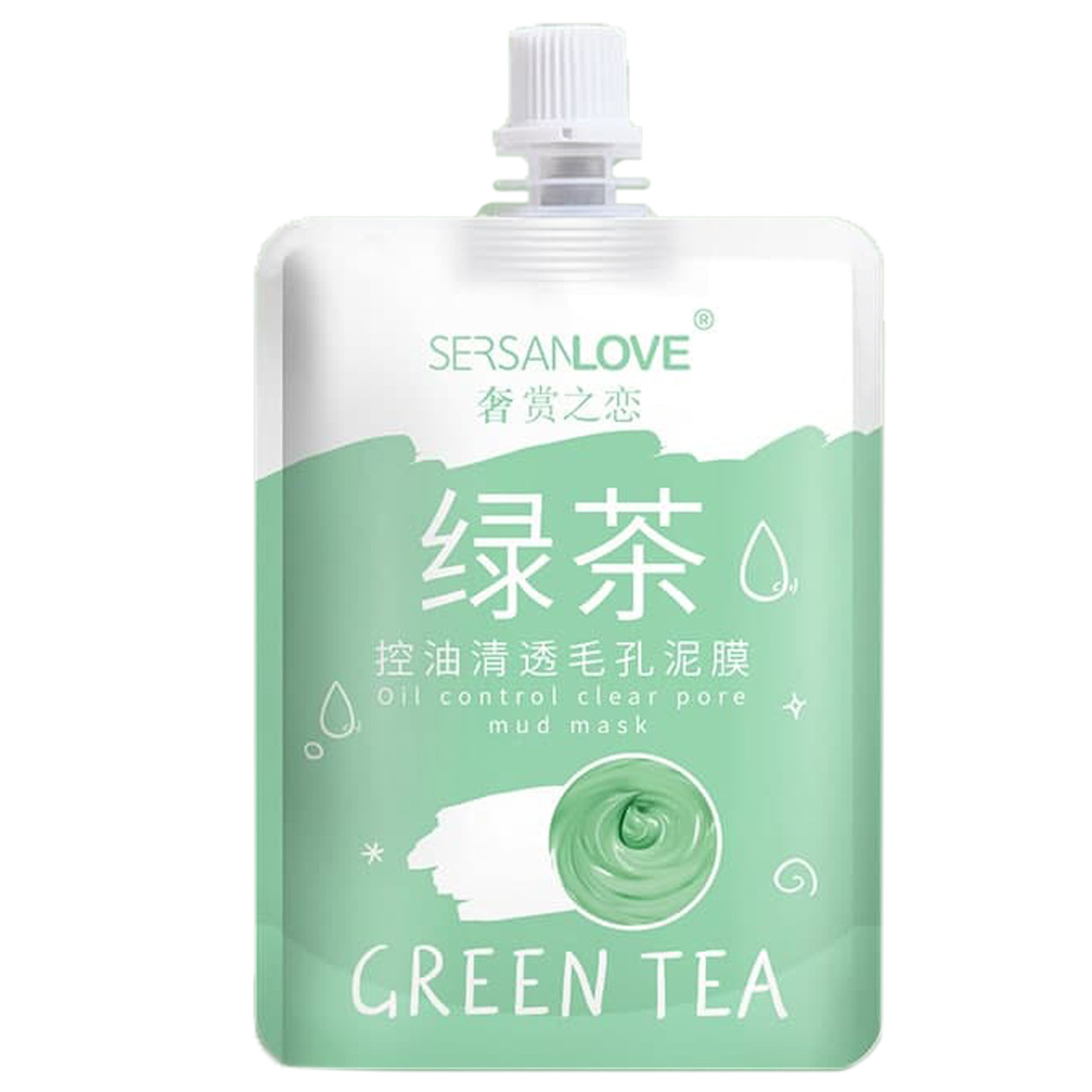 Глиняна маска для обличчя SERSANLOVE Green Tea 110 г, фото 1