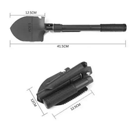Туристическая складная лопата Shovel с чехлом 4 в 1 с чехлом, черная