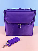 Тканинна сумка для косметики, бьюті-кейс для манікюру, візажиста YRE A65, фіолетова