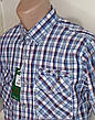 Бавовняна чоловіча теніска Hetai vk-0509 класична синя в клітку, стильна чоловіча сорочка 100% бавовна XL, фото 7