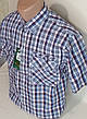 Бавовняна чоловіча теніска Hetai vk-0509 класична синя в клітку, стильна чоловіча сорочка 100% бавовна XL, фото 9