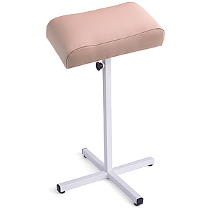Підставка для педикюру, чотиринога на білій ніжці з подушкою, бежево-рожева