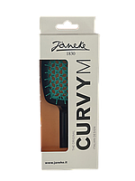 Гребінець для волосся чорний з зеленим Janeke Curvy M SP508 A NTS, фото 3